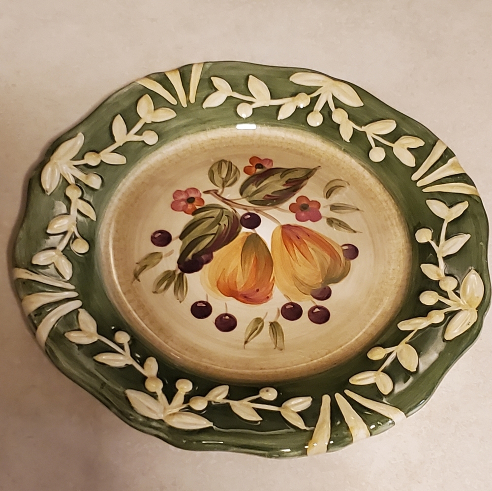 Certified International La Toscana dessert/salad plate pears and currants